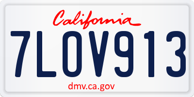 CA license plate 7LOV913