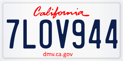 CA license plate 7LOV944