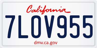 CA license plate 7LOV955