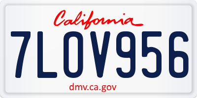 CA license plate 7LOV956