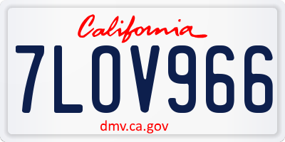 CA license plate 7LOV966