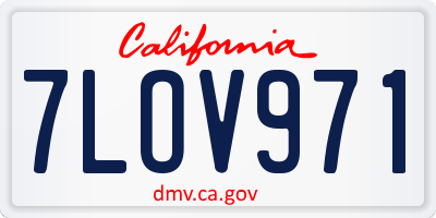 CA license plate 7LOV971