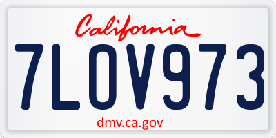 CA license plate 7LOV973