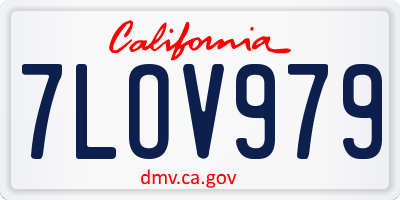 CA license plate 7LOV979