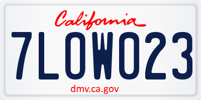 CA license plate 7LOW023