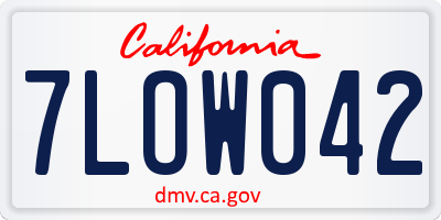 CA license plate 7LOW042