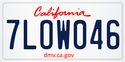 CA license plate 7LOW046