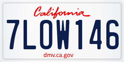 CA license plate 7LOW146