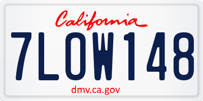 CA license plate 7LOW148