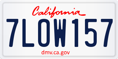 CA license plate 7LOW157