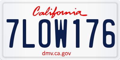 CA license plate 7LOW176