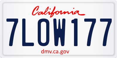 CA license plate 7LOW177