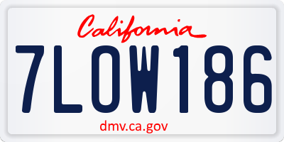 CA license plate 7LOW186
