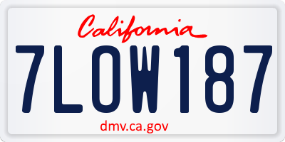 CA license plate 7LOW187