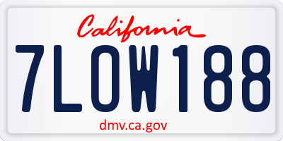 CA license plate 7LOW188