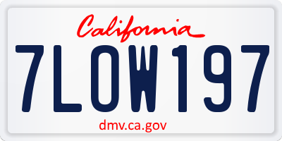 CA license plate 7LOW197