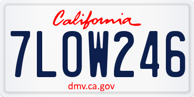 CA license plate 7LOW246