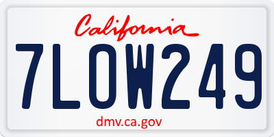 CA license plate 7LOW249