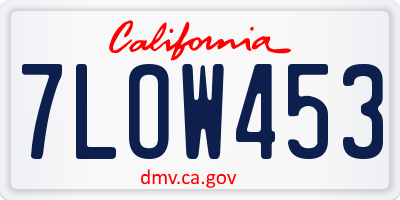 CA license plate 7LOW453
