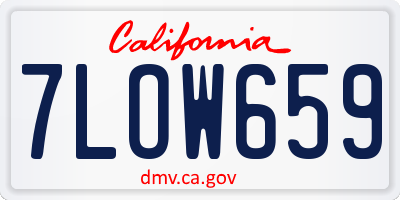 CA license plate 7LOW659