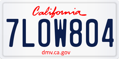 CA license plate 7LOW804