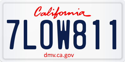 CA license plate 7LOW811