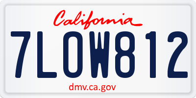 CA license plate 7LOW812