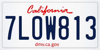 CA license plate 7LOW813