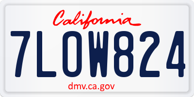 CA license plate 7LOW824