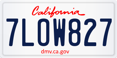 CA license plate 7LOW827
