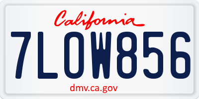 CA license plate 7LOW856