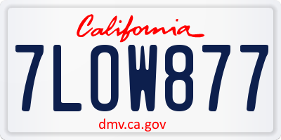 CA license plate 7LOW877