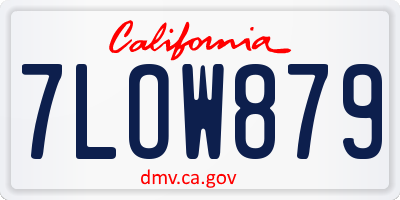 CA license plate 7LOW879