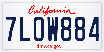 CA license plate 7LOW884