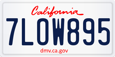 CA license plate 7LOW895