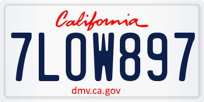 CA license plate 7LOW897