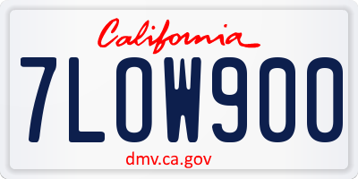 CA license plate 7LOW900