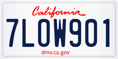 CA license plate 7LOW901
