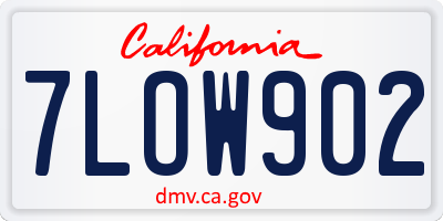CA license plate 7LOW902