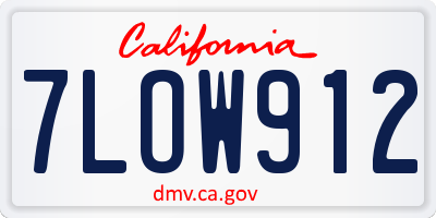CA license plate 7LOW912