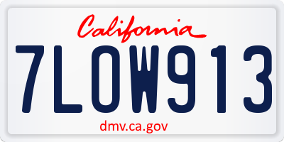 CA license plate 7LOW913