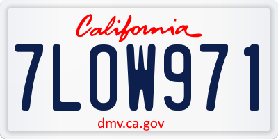 CA license plate 7LOW971