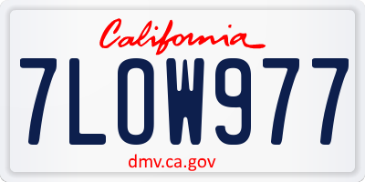 CA license plate 7LOW977