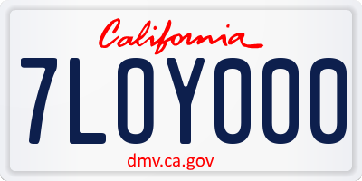 CA license plate 7LOY000