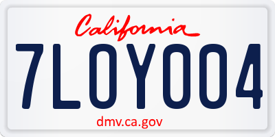CA license plate 7LOY004