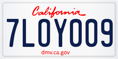 CA license plate 7LOY009