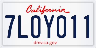 CA license plate 7LOY011