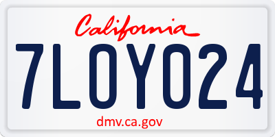 CA license plate 7LOY024