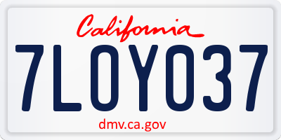 CA license plate 7LOY037