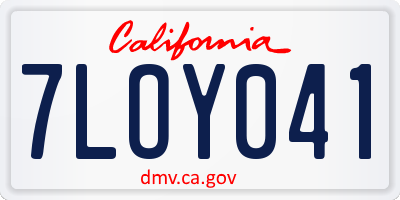 CA license plate 7LOY041